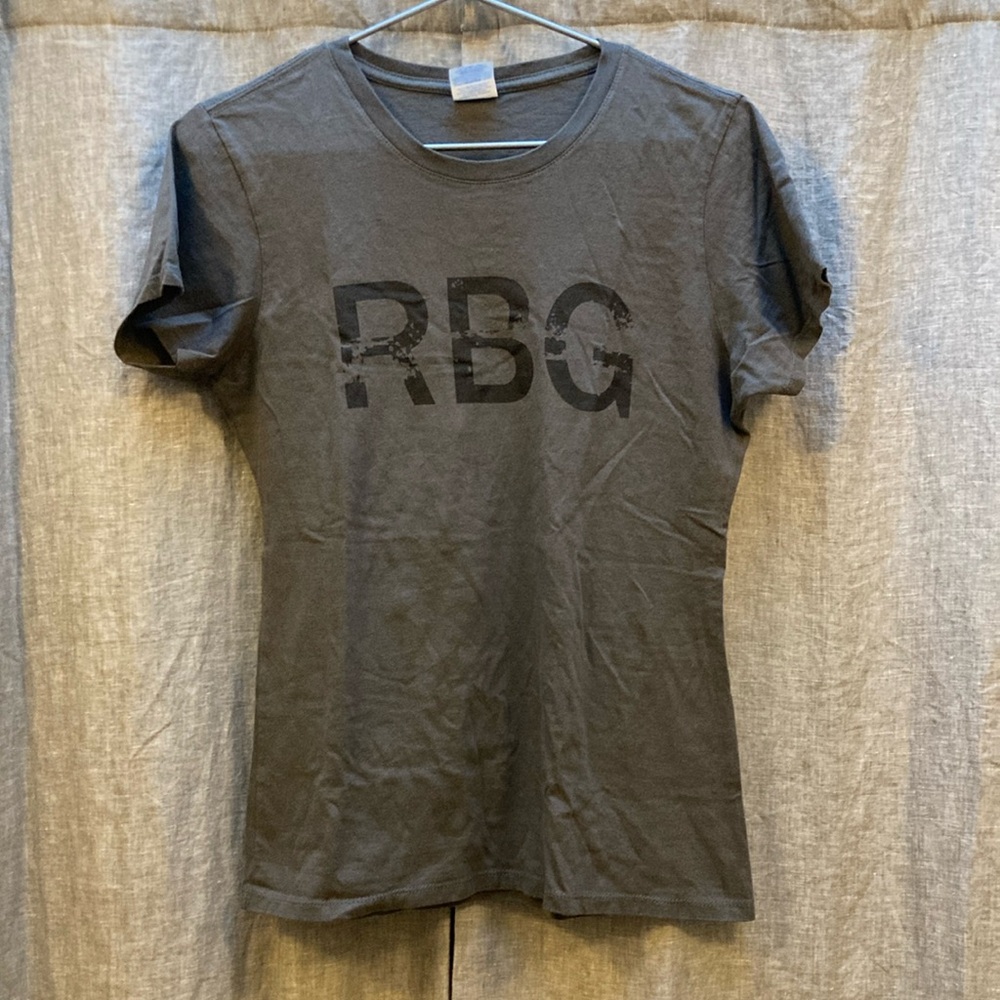 Port and Company Gray Fitted Short Sleeve Crew Neck Tee